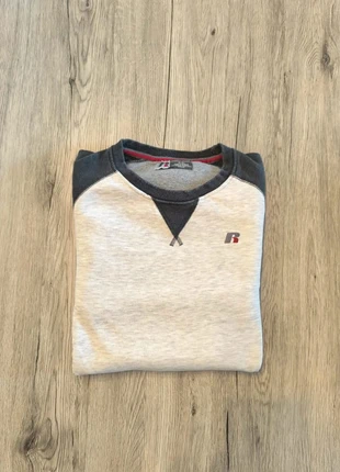Sweat ras de cou gris clair et manche gris foncé : Russell taille L, merk: Russell, staat: Heel goed, maat: L, € 7,00, € 8,05 inclusief Kopersbescherming