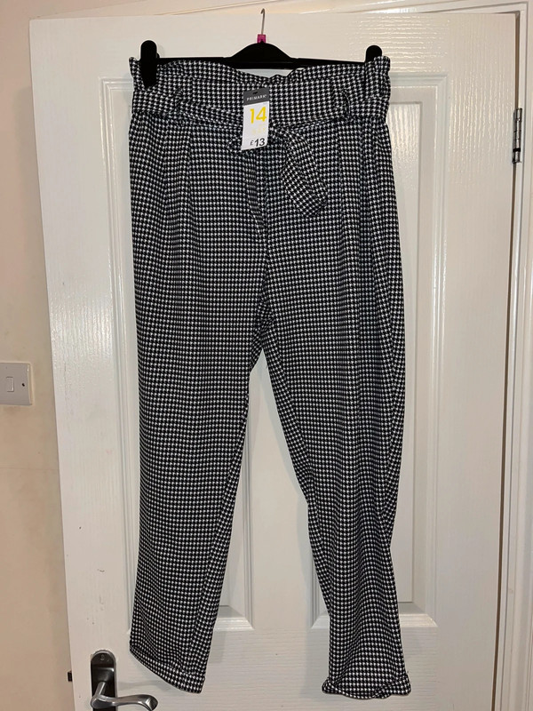 Gingham paperbag clearance trousers