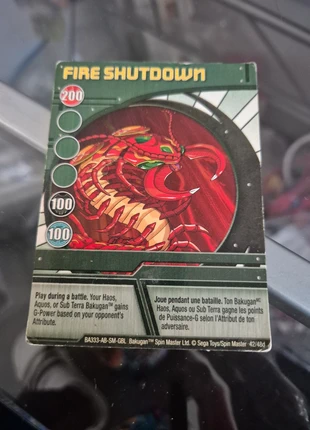 Bakugan 2008 "Fire Shutdown" Trading Card Battle Brawlers 42/48d BA333 Spin Master, marca: Bakugan, estado: Bom, €5.00, €5.95 inclui Proteção do Comprador Pro