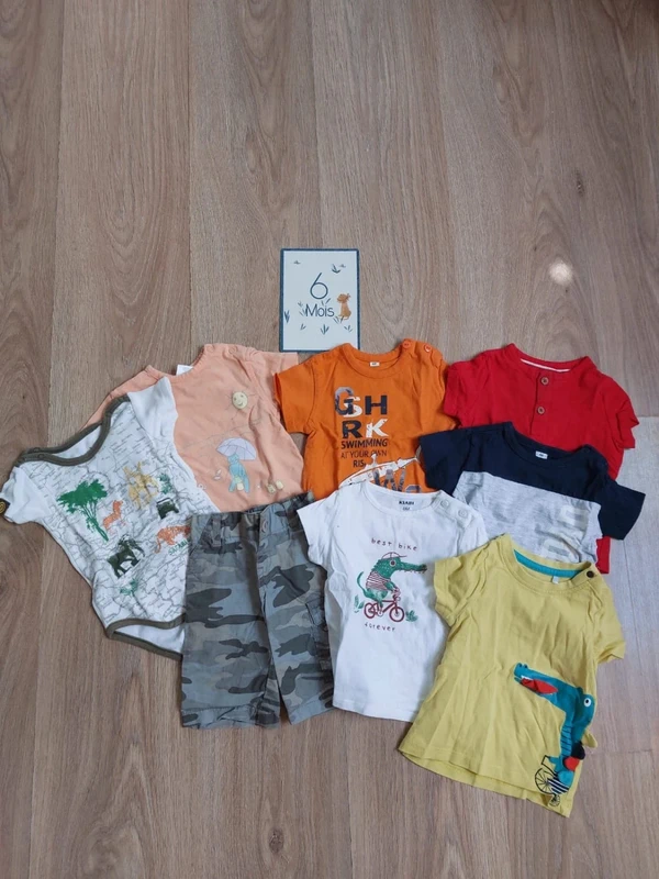 Lot été 6 mois 8 pièces
