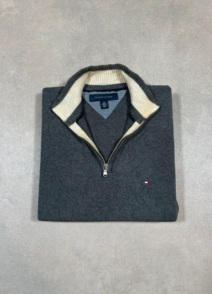 Quart Zip Half Zip Tommy Hilfiger Homme Logo Brodé en Coton Couleur Gris Taille L, marque: Tommy Hilfiger, état: Très bon état, taille: L, 37,00 €, 39,55 € Protection acheteurs incluse