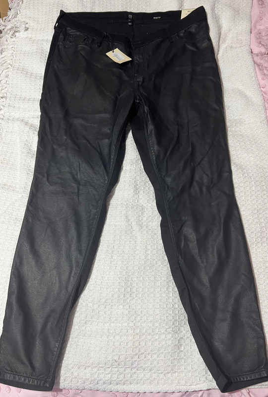 River island hot sale leather look jeans