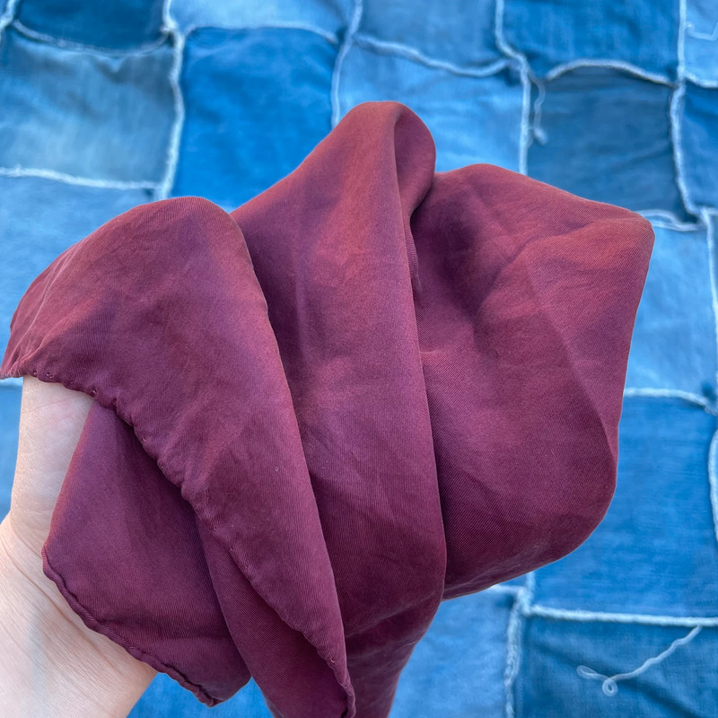 Unbranded | Vintage Plain Maroon Red Silk Bandana Square Scarf Kerchief 5