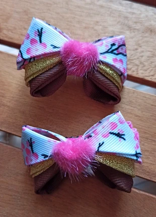 Coppia fiocchi capelli NUOVI gross grain stile Giappone bambina, condizioni: Nuovo senza cartellino, €6.50, €7.53 include la Protezione acquisti