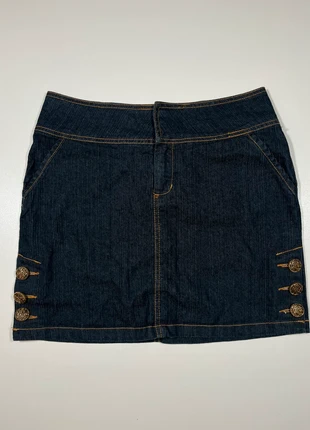 Dark Wash Denim Mini Skirt w/ Gold Buttons – Women’s Medium, Y2K Vintage Style, brand: Vintage Denim, condition: Very good, size: M / UK 12-14, £12.00, £13.30 includes Buyer Protection Pro
