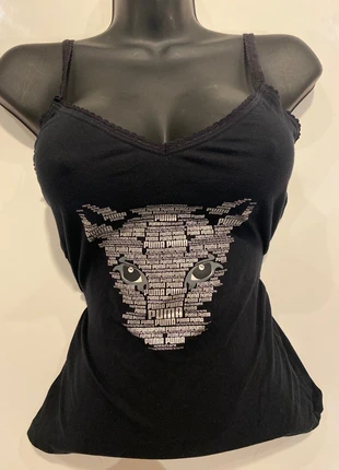 Débardeur Noir avec Logo Argenté Puma 🔥, merk: Top Vintage, staat: Heel goed, maat: S / 36 / 8, € 13,99, € 15,39 inclusief Kopersbescherming
