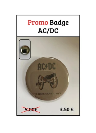 ACDC - Promo badge 56 mm, zustand: Sehr gut, 3,50 €, 4,38 € inklusive Vinted-Käuferschutz