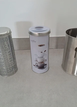 Lot de 3 Boîtes/Pots de rangement cuisine en métal - café & ustensiles - prix bas pour défauts, estado: Bueno, 8,00 €, 9,10 € Protección al comprador incluida