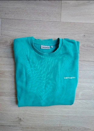 Sweat Carhartt WIP bleu turquoise logo brodé poitrine taille M coupe droite, marke: Carhartt, zustand: Sehr gut, größe: M, 19,99 €, 21,69 € inklusive Vinted-Käuferschutz