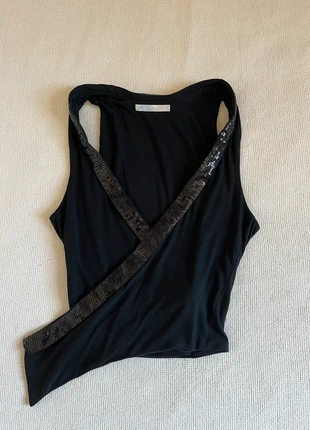 Boléro noir cintré à sequins et boucle dans le dos - Ibiza y2k, brand: Vintage Dressing, condition: Very good, size: S / 36 / 8, €6.00, €7.00 includes Buyer Protection Pro