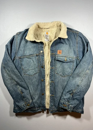 Veste en jean Carhartt rework Oakley intérieur fourré moumoute - Taille L, marque: Carhartt, état: Très bon état, taille: L, 49,00 €, 52,15 € Protection acheteurs incluse