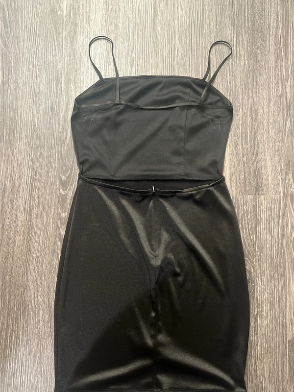 Open back black mini dress 2