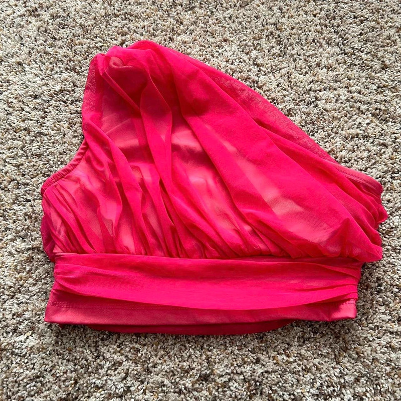 Pink one shoulder top 2