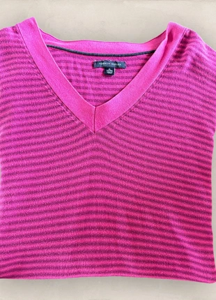 Pull femme col V violet rayé XL, chic et confortable, très bon état, marke: Tommy Hilfiger, zustand: Sehr gut, größe: XL / 42 / 14, 12,00 €, 13,30 € inklusive Vinted-Käuferschutz