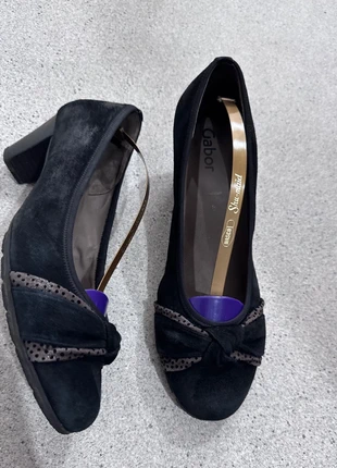 Gabor Black Suede Slip On Kitten Heel Shoe With Bow Details Uk 8, brand: Gabor, condition: Very good, size: 8, £21.99, £23.79 includes Buyer Protection