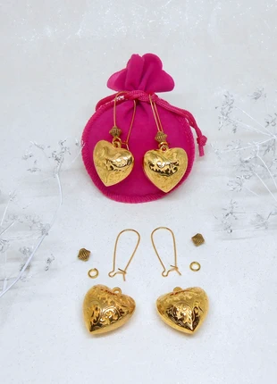 Création Bijoux DIY - Kit Créatif Boucles d'Oreilles à Longues Dormeuses Perlées & Coeurs Reliefs, marque: KIT, état: Très bon état, 6,50 €, 7,53 € Protection acheteurs (Pro) incluse