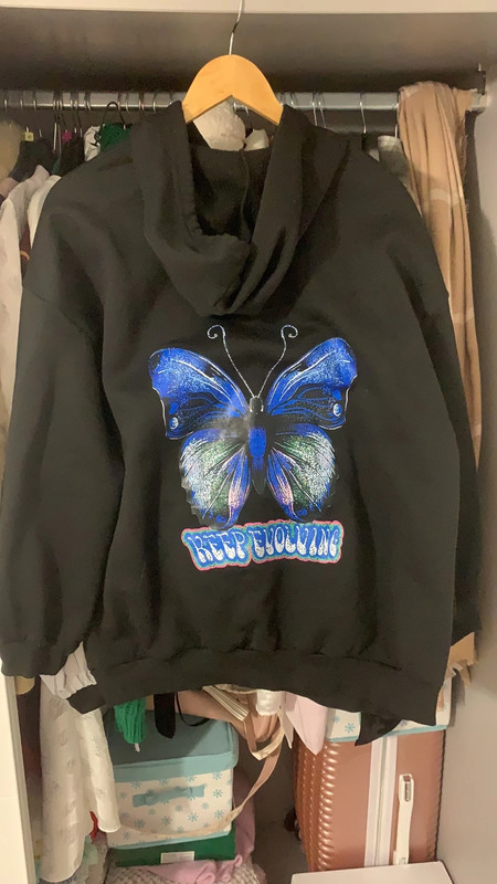Black hoodie butterfly on sale