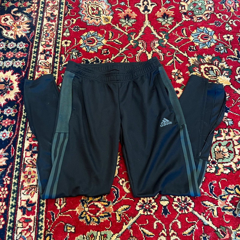 Adidas track pants  Gray & black  Size small 2