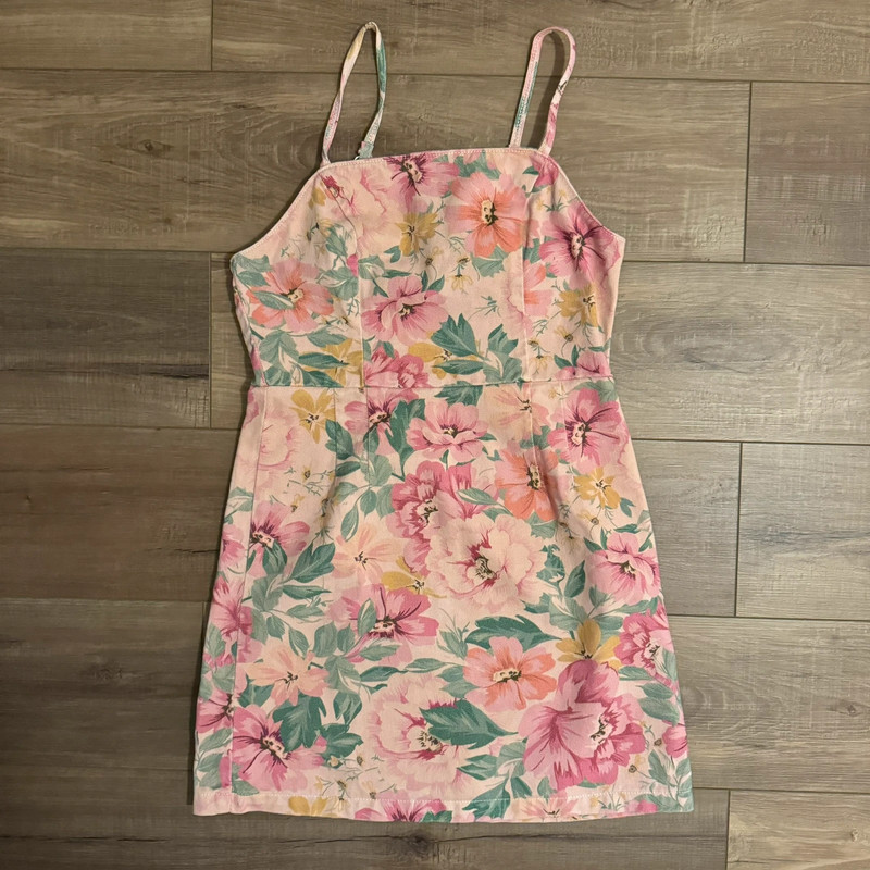 BDG Urban Outfitters pink Floral Denim Mini Dress 1