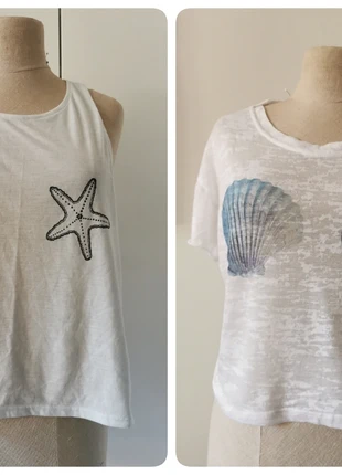 Meerjungfrauen Sommer Shirts im Doppelpack , brand: H&M, condizioni: Buone, taglia: M / IT 42 / EU 38, €8.00, €9.10 include la Protezione acquisti