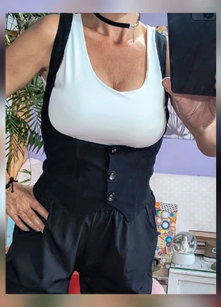 Chaleco negro bajo busto, marque: y2k, état: Très bon état, taille: L / 40 / 12, 14,95 €, 16,40 € Protection acheteurs incluse