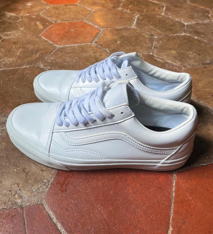 Baskets Vans cuir blanc 1