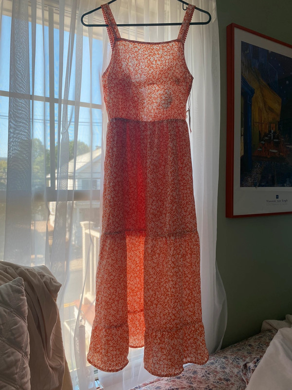 long orange sundress