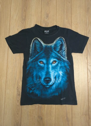 T-shirt femme S noir WiLD loup bleu  t-shirt animal totem nature vintage, brand: WiLD, condition: Very good, size: S / 36 / 8, €16.00, €17.50 includes Buyer Protection