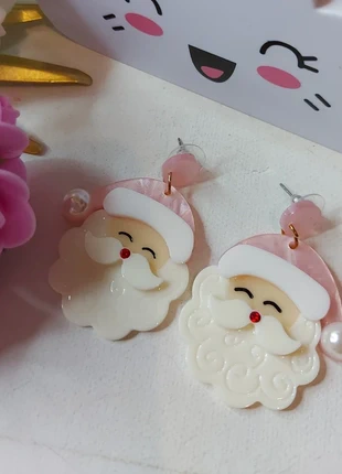 Boucles d'oreilles pendantes pères noël roses blancs, brand: vintage kawai, condizioni: Ottime, €7.90, €9.00 include la Protezione acquisti