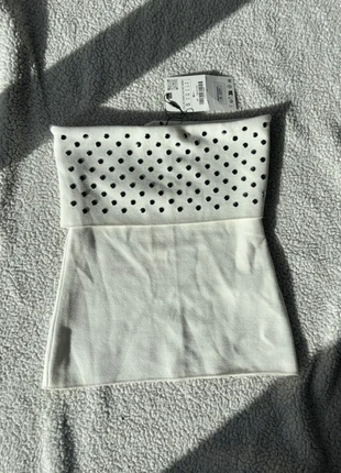 Bustier corset blanc à clous argentés, marque: Zara, état: Neuf avec étiquette, taille: S / 36 / 8, 15,00 €, 16,45 € Protection acheteurs incluse