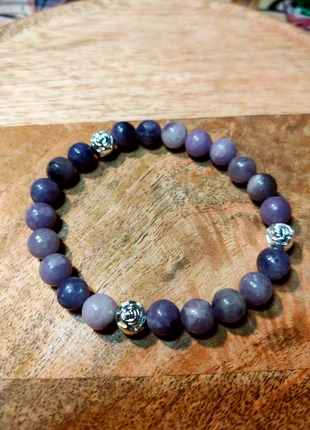 Lepidolite with roses bracelet , état: Neuf sans étiquette, 5,00 €, 5,95 € Protection acheteurs incluse
