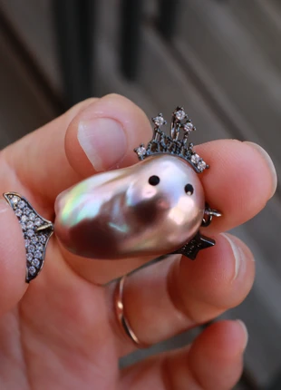 Pendentif petit "poisson" en perle de culture baroque véritable, condition: New without tags, €49.00, €52.15 includes Buyer Protection