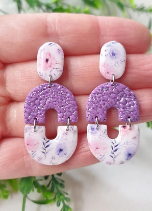 Boucles d'oreilles géométriques en fimo et résine, brand: FIMO, condizioni: Nuovo senza cartellino, €8.00, €9.10 include la Protezione acquisti Pro