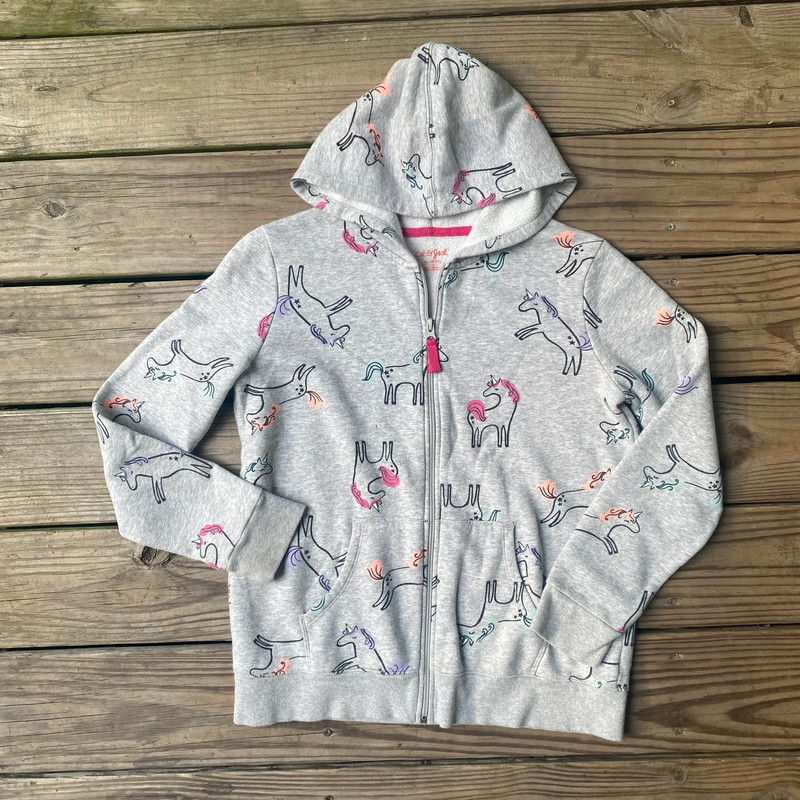 Cat & Jack Zip Up Unicorn Sweatshirt 1