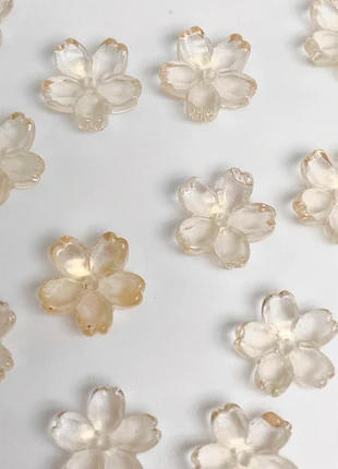 22 perles fleurs en verre 10 mm, condition: Very good, €2.20, €3.01 includes Buyer Protection