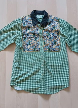 Quacker Factory, green/white check animal farm blouse, marca: The quacker factory, estado: Muy bueno, tamaño: L / 40 / 12, 10,00 €, 11,20 € Protección al comprador incluida