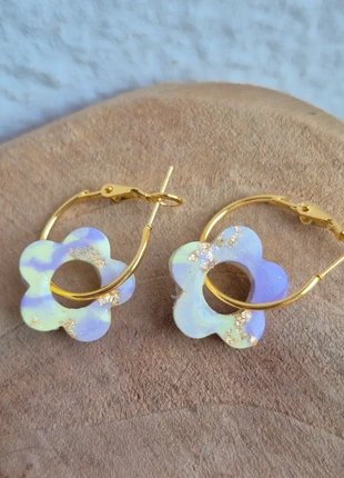 #boucles d'oreilles #fleurs #acier inoxydable #femme #pampilles #doré #marron #automne#vinted, marque: Fait Main, état: Neuf avec étiquette, 6,00 €, 7,00 € Protection acheteurs incluse