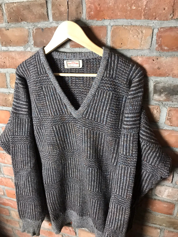 Wełniany sweter vintage dziadkowy menelcore 2