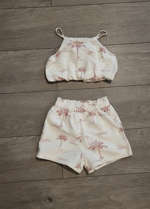 George Kids Two-Piece White Palm Print Set Cotton Linen and Viscose – Size 6-7 Years, brand: George, condition: Very good, size: 7 years / 122 cm, £2.00, £2.46 includes Buyer Protection