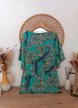 Vestido de verano turquesa con estampado paisley, marca Cerezas, talla L, marca: Cerezas, estado: Muy bueno, tamaño: L / 40 / 12, 12,00 €, 13,30 € Protección al comprador incluida