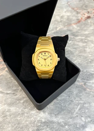 Montre Seiko Mod Nautilus doré style de luxe pour homme et femme, brand: Seiko, condition: New without tags, size: 39–42 mm, €100.00, €105.70 includes Buyer Protection