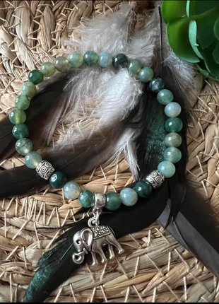 Bracelet en agate mousse, merk: Fait Main, staat: Nieuw met prijskaartje, € 13,00, € 14,35 inclusief Kopersbescherming