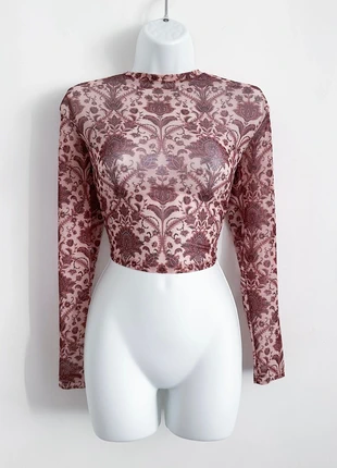 Paisley Print Sheer Mesh Crop Top, brand: Primark, condition: New without tags, size: S / UK 8-10, £5.00, £5.95 includes Buyer Protection