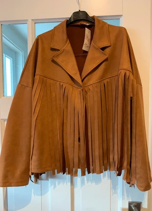 Tusssn jas suedine look, merk: New Collection, staat: Heel goed, maat: L / 40 / 12, € 30,00, € 32,20 inclusief Kopersbescherming Pro