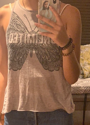 Débardeur gris imprimé et clous , marque: Tally Weijl, état: Très bon état, taille: XXS / 32 / 4, 5,00 €, 5,95 € Protection acheteurs incluse