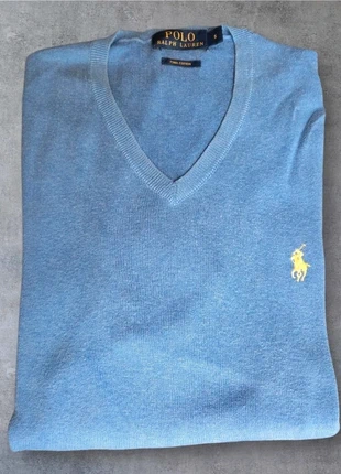 Pull col en V Ralph Lauren bleu cavalier jaune Taille S, marke: Ralph Lauren, zustand: Sehr gut, größe: S, 35,00 €, 37,45 € inklusive Vinted-Käuferschutz