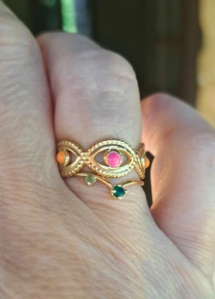 Tres jolie bague tendance ajustable en acier inoxydable doré email rose et orange, marque: lunebijoux, état: Neuf sans étiquette, taille: Ajustable, 5,99 €, 6,99 € Protection acheteurs (Pro) incluse