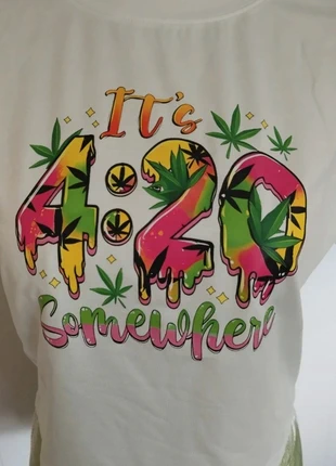 Cute crop t. 4.20 slogan . New size large, brand: None, condition: New with tags, size: L / 40 / 12, €5.95, €6.95 includes Buyer Protection