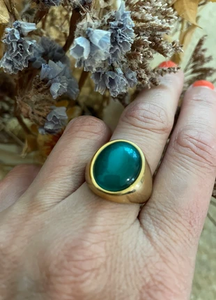 Bague chevalière pierre verte, marque: anello, état: Neuf sans étiquette, taille: 18,1 mm, 8,00 €, 9,10 € Protection acheteurs incluse