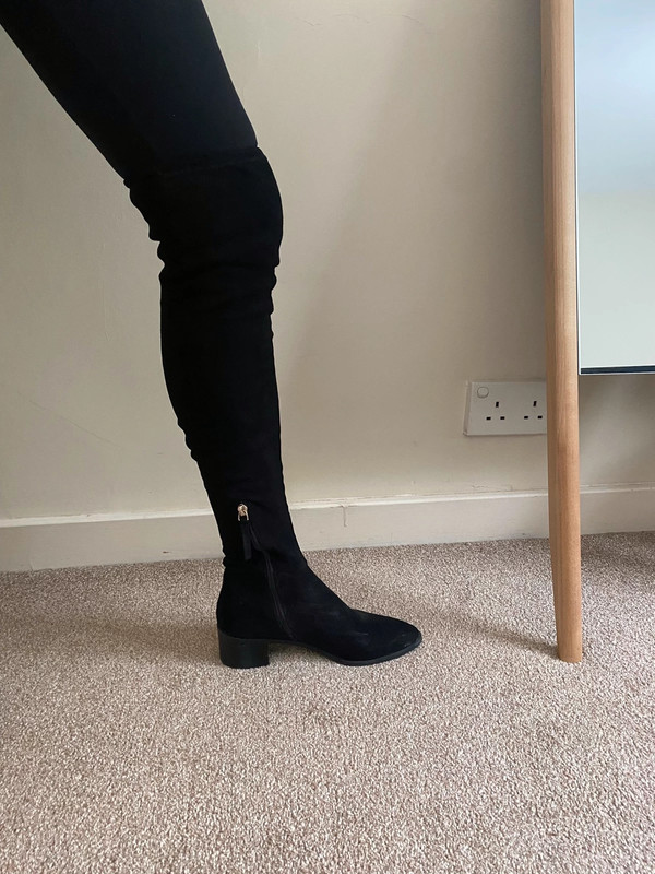 Zara black suede over the knee boots size 4 Vinted